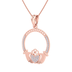 Load image into Gallery viewer, Love pendant in rose gold with white diamonds in rose gold with white diamonds of 0.19 ct in weight

