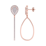 Load image into Gallery viewer, Dangle hoop earrings in white gold with white diamonds of 1.11 ct in weight
