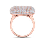 Load image into Gallery viewer, Beautiful Happy Heart Diamond ring in rose gold with white diamonds of 2.45 ct in weight
