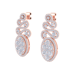 Load image into Gallery viewer, Oval chandelier earrings in yellow gold with white diamonds of 2.68 ct in weight
