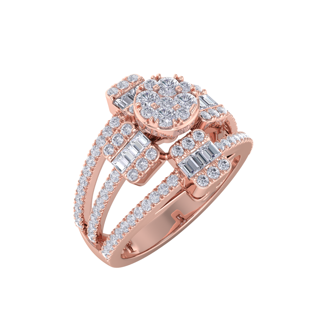 Beautiful ring in white gold with white diamonds of 0.91 ct in weight