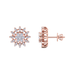 Load image into Gallery viewer, Stud earrings in rose gold with white diamonds of 0.89 ct in weight
