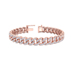 Load image into Gallery viewer, Tapper diamond curb chain link bracelet in yellow gold with white diamonds of 6.30 ct in weight
