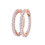 Load image into Gallery viewer, Diamond eternity hoop earrings in white gold with white diamonds of 2.92 ct in weight
