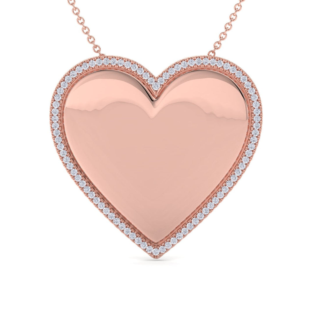 Heart pendant in white gold with white diamonds of 0.33 ct in weight