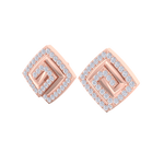 Load image into Gallery viewer, Square diamond earrings in rose gold with white diamonds of 0.58 ct in weight
