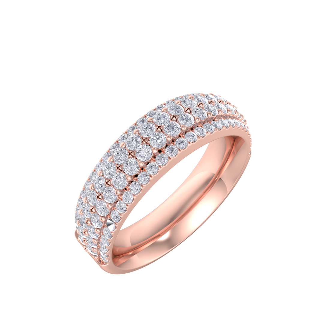 Diamond ring in rose gold with white diamonds of 0.85 ct in weight