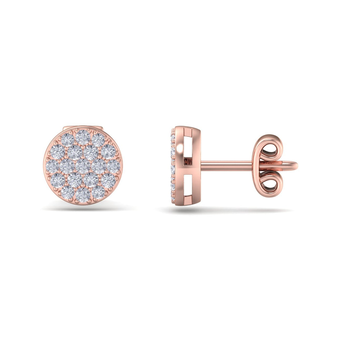 Classic round stud earrings in white gold with white diamonds of 0.26 ct in weight