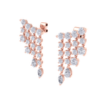Load image into Gallery viewer, Climber dangle earrings in rose gold with white diamonds of 3.01 ct in weight
