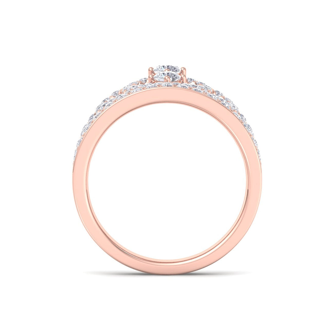 Beautiful Ring in white gold with white diamonds of 0.96 ct in weight