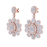 Load image into Gallery viewer, Formal chandelier earrings in yellow gold with white diamonds of 4.12 ct in weight
