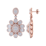 Load image into Gallery viewer, Formal chandelier earrings in rose gold with white diamonds of 4.12 ct in weight
