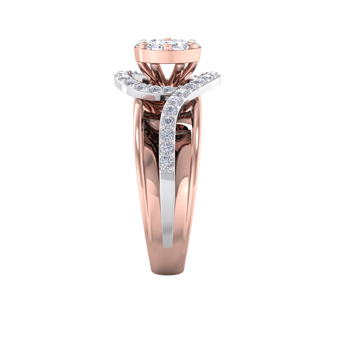 Solitaire ring in rose gold with white diamonds of 0.50 ct in weight