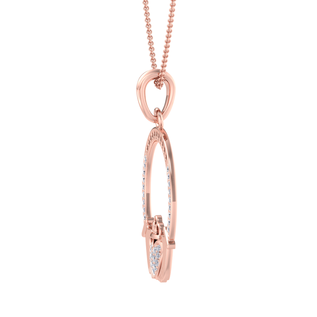 Love pendant in white gold with white diamonds in white gold with white diamonds of 0.19 ct in weight
