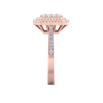 Load image into Gallery viewer, Cluster engagement ring in rose gold with white diamonds of 0.64 ct in weight
