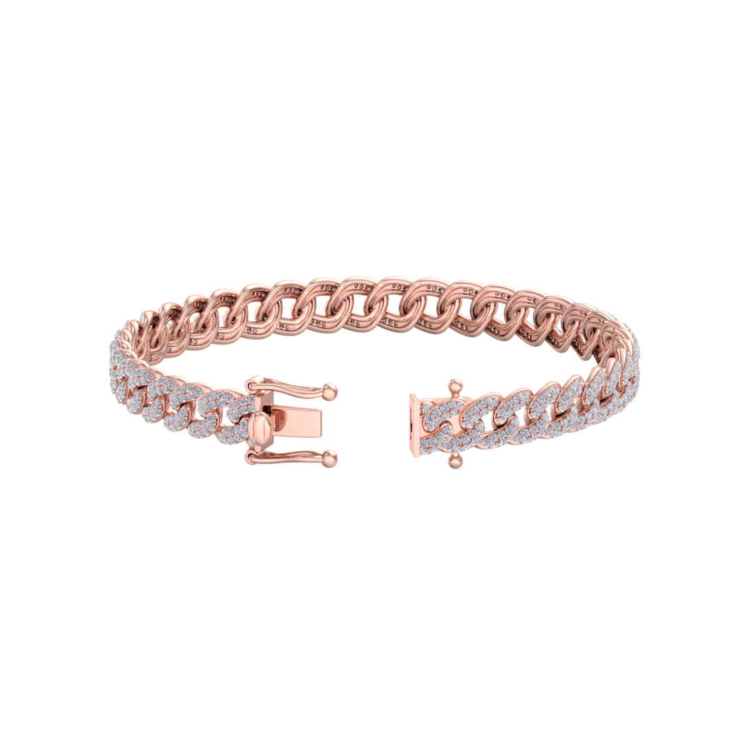 Chain diamond bracelet in white gold with white diamonds of 3.17 ct in weight