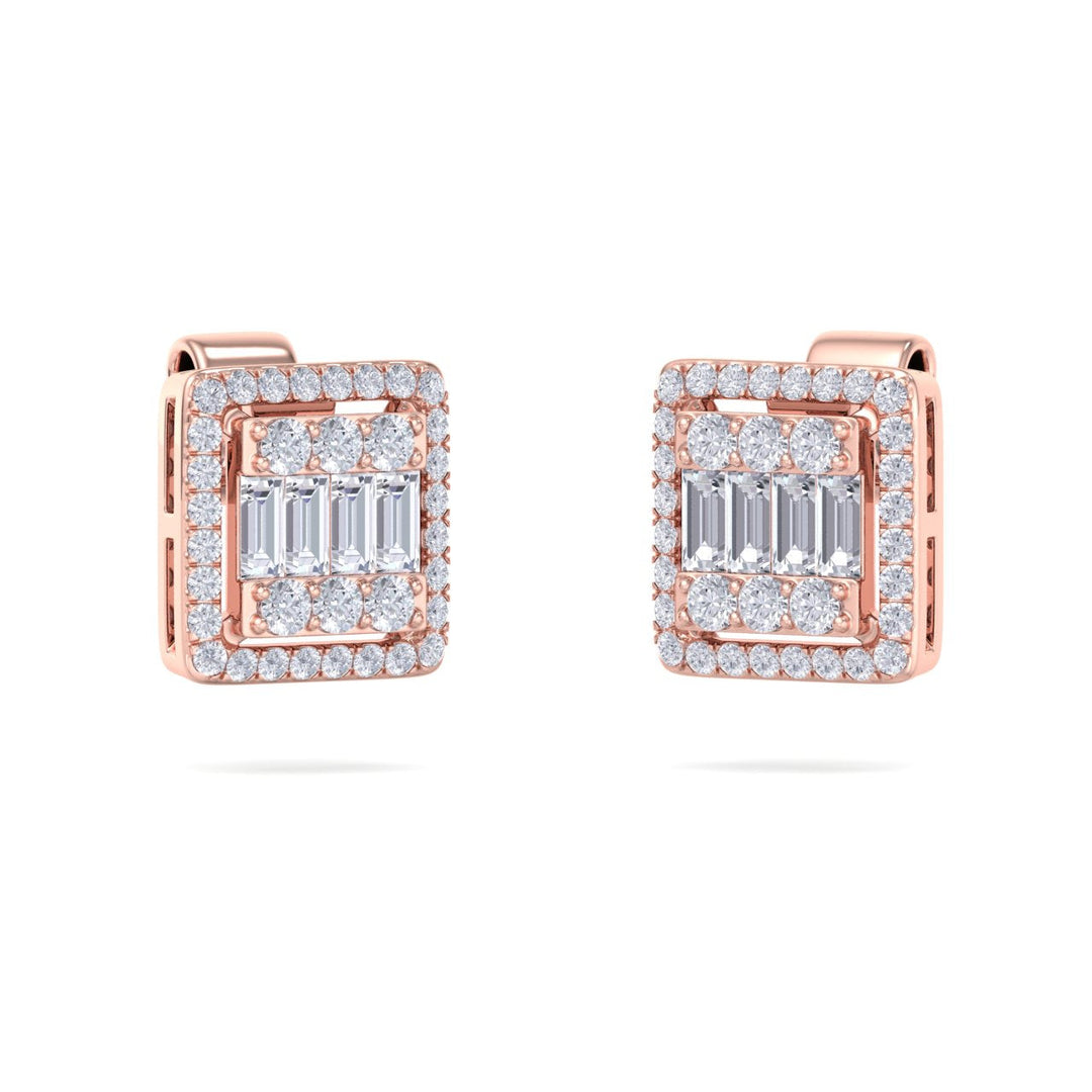 Beautiful Earrings in white gold with white diamonds of 0.65 ct in weight