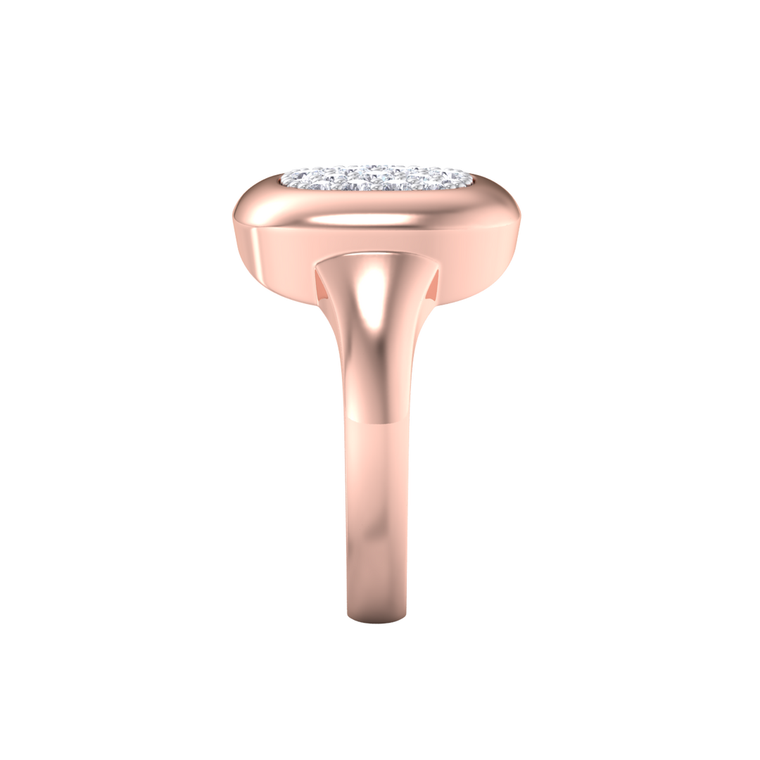 Diamond ring in yellow gold with white diamonds of 0.41 ct in weight