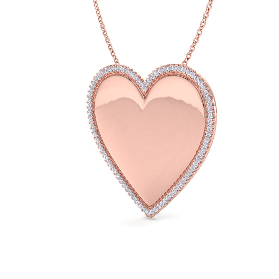 Heart pendant in white gold with white diamonds of 0.33 ct in weight