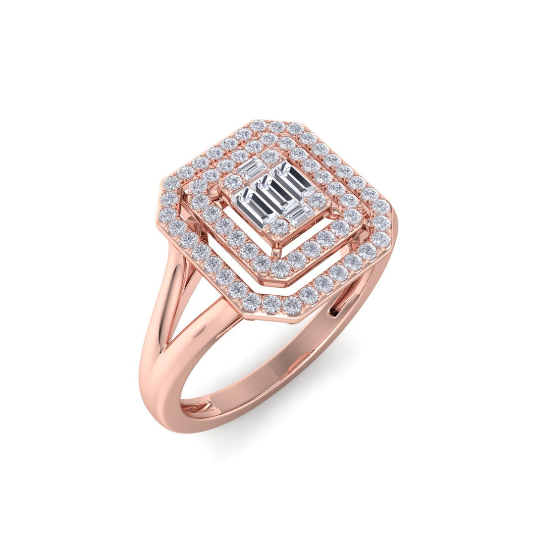 Beautiful Ring in white gold with white diamonds of 0.39 ct in weight