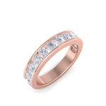 Load image into Gallery viewer, Classic Wedding band in rose gold with white diamonds of 1.01 ct in weight
