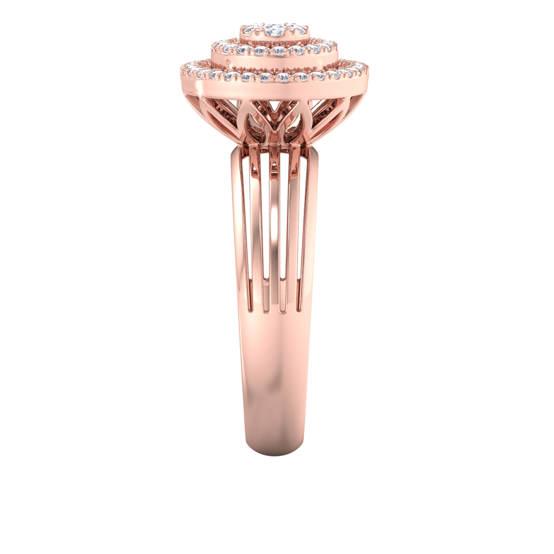 Diamond ring in yellow gold with white diamonds of 0.33 ct in weight