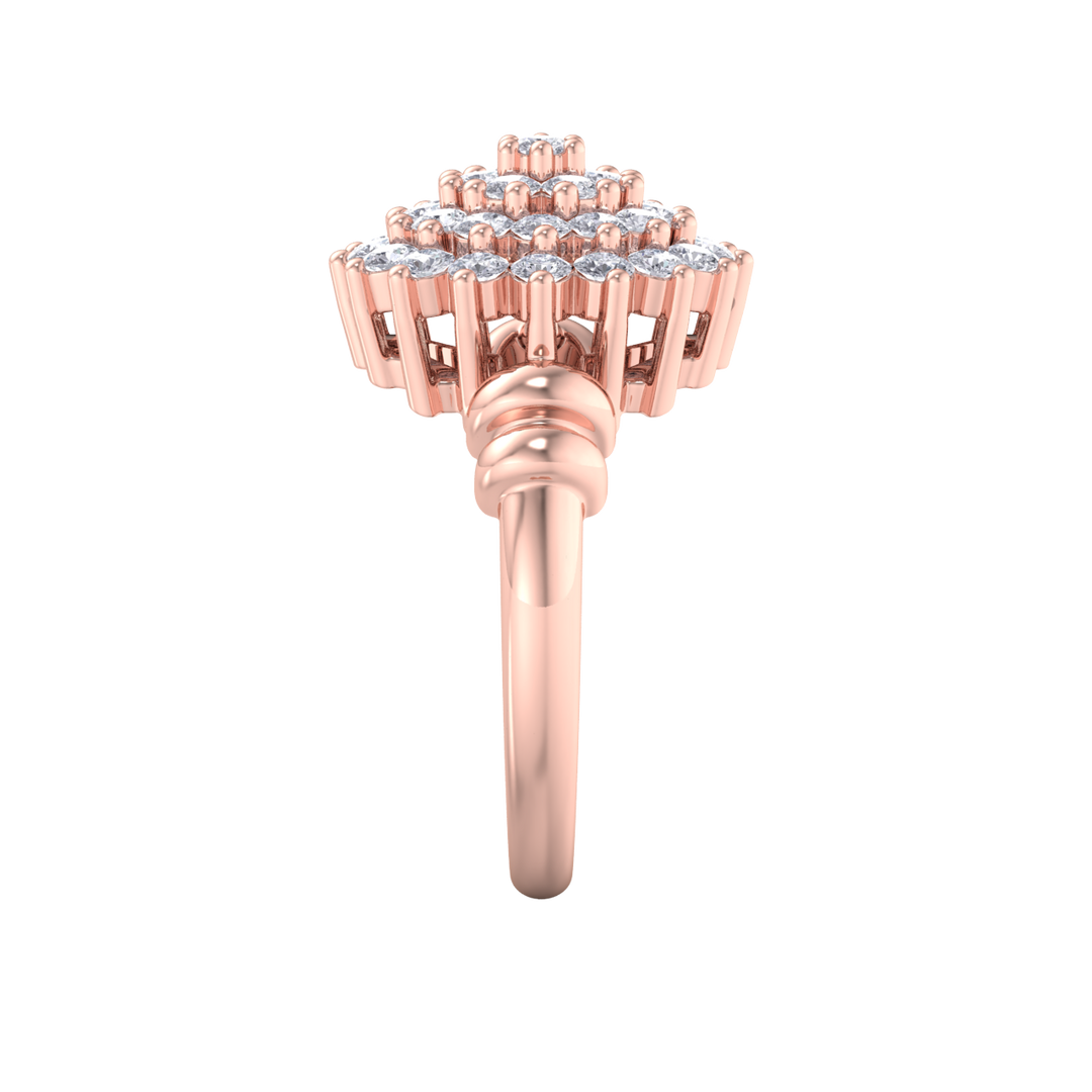 Beautiful ring in rose gold with white diamonds of 1.05 ct in weight