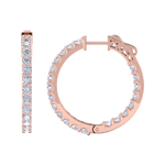 Load image into Gallery viewer, Diamond eternity hoop earrings in white gold with white diamonds of 2.92 ct in weight
