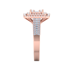 Load image into Gallery viewer, Square cluster engagement ring in rose gold with white diamonds of 0.68 ct in weight
