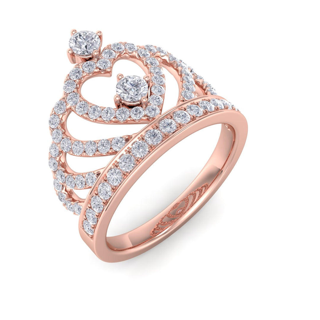 Beautiful Ring in white gold with white diamonds of 0.96 ct in weight