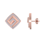 Load image into Gallery viewer, Square diamond earrings in rose gold with white diamonds of 0.58 ct in weight
