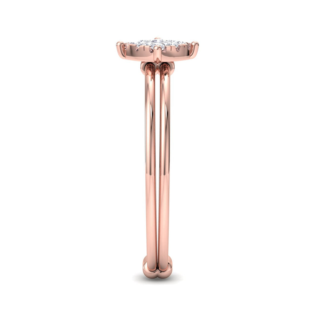Beautiful Ring in white gold with white diamonds of 0.13 ct in weight
