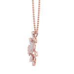 Load image into Gallery viewer, Diamond leaf pendant in rose gold with white diamonds of 2.31 ct in weight
