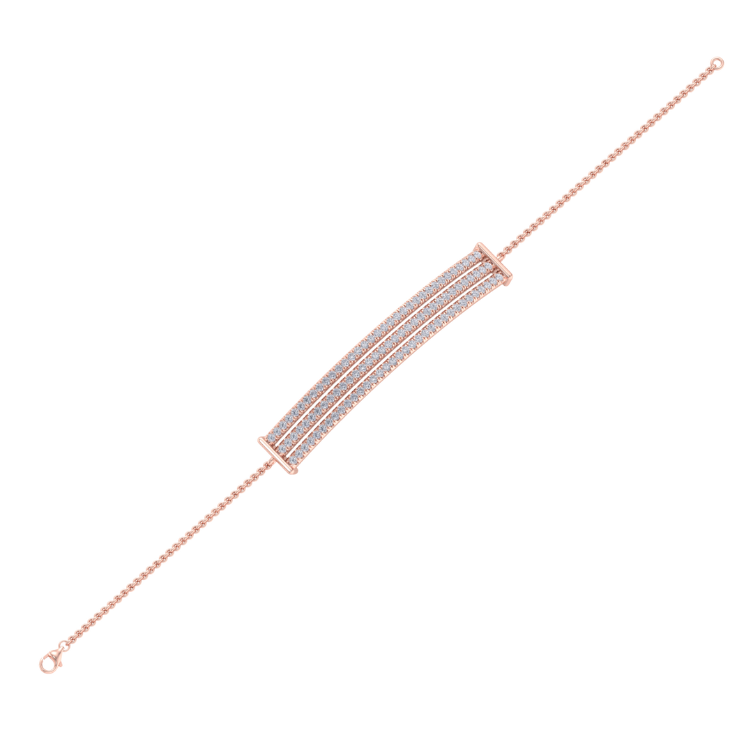 Bar diamond bracelet in white gold with white diamonds of 0.93 ct in weight