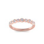Load image into Gallery viewer, Milgrain wedding band in rose gold with white diamonds of 0.25 ct in weight
