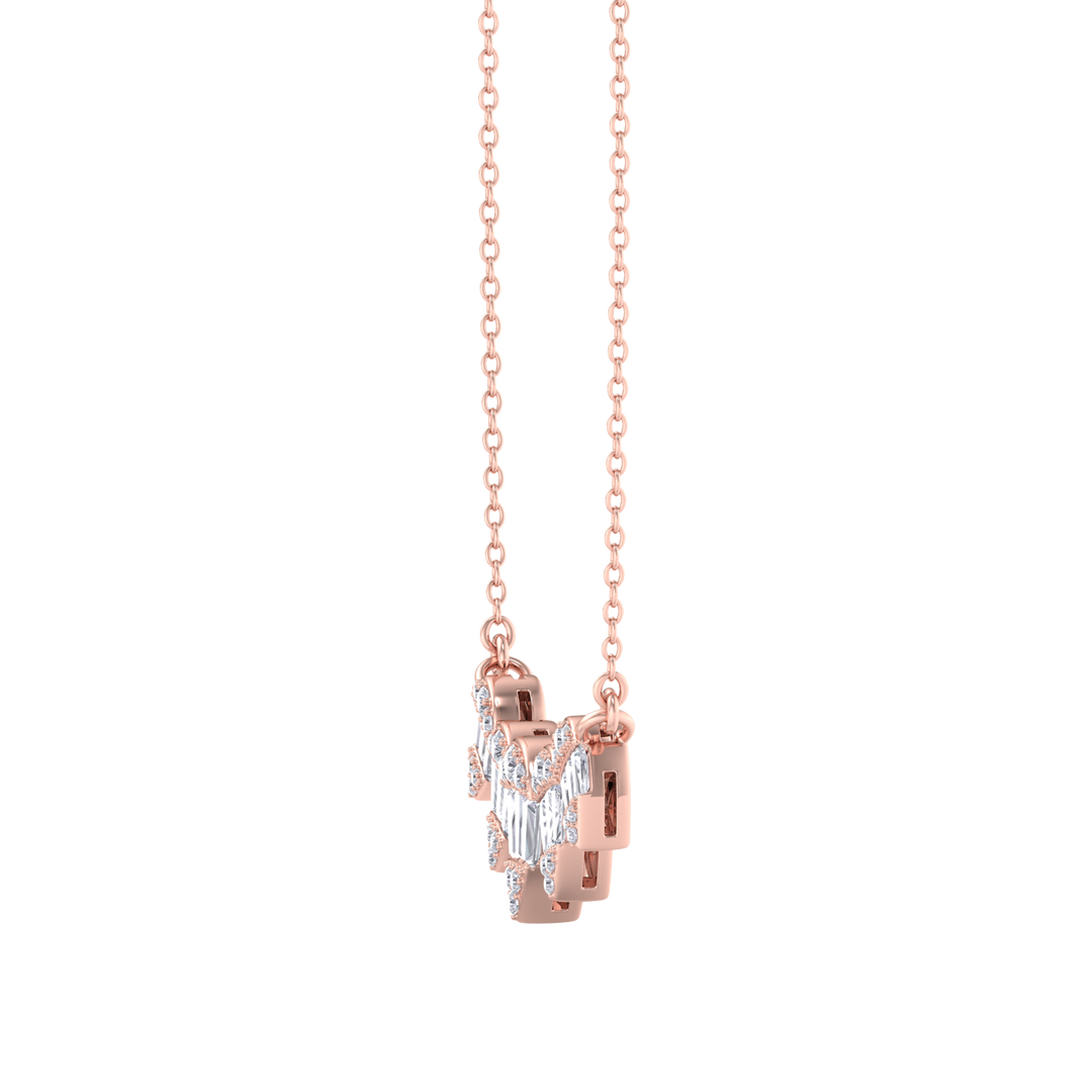 Diamond necklace in rose gold with white diamonds of 0.75 ct in weight