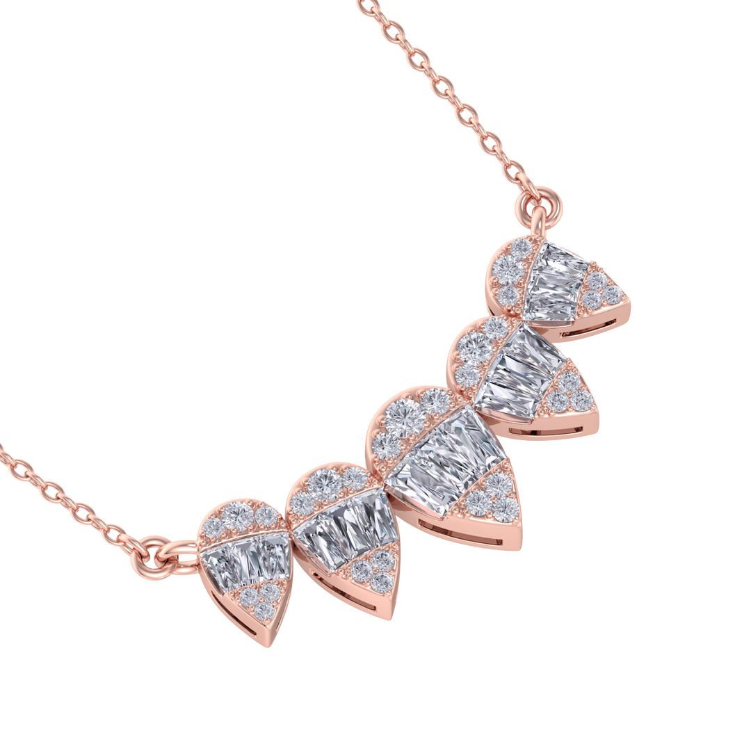 Diamond necklace in white gold with white diamonds of 0.75 ct in weight