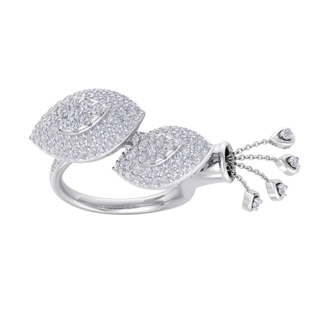 Diamond ring in white gold with white diamonds of 1.73 ct in weight