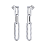 Load image into Gallery viewer, Diamond chain link earrings in yellow gold with white diamonds of 0.40 ct in weight
