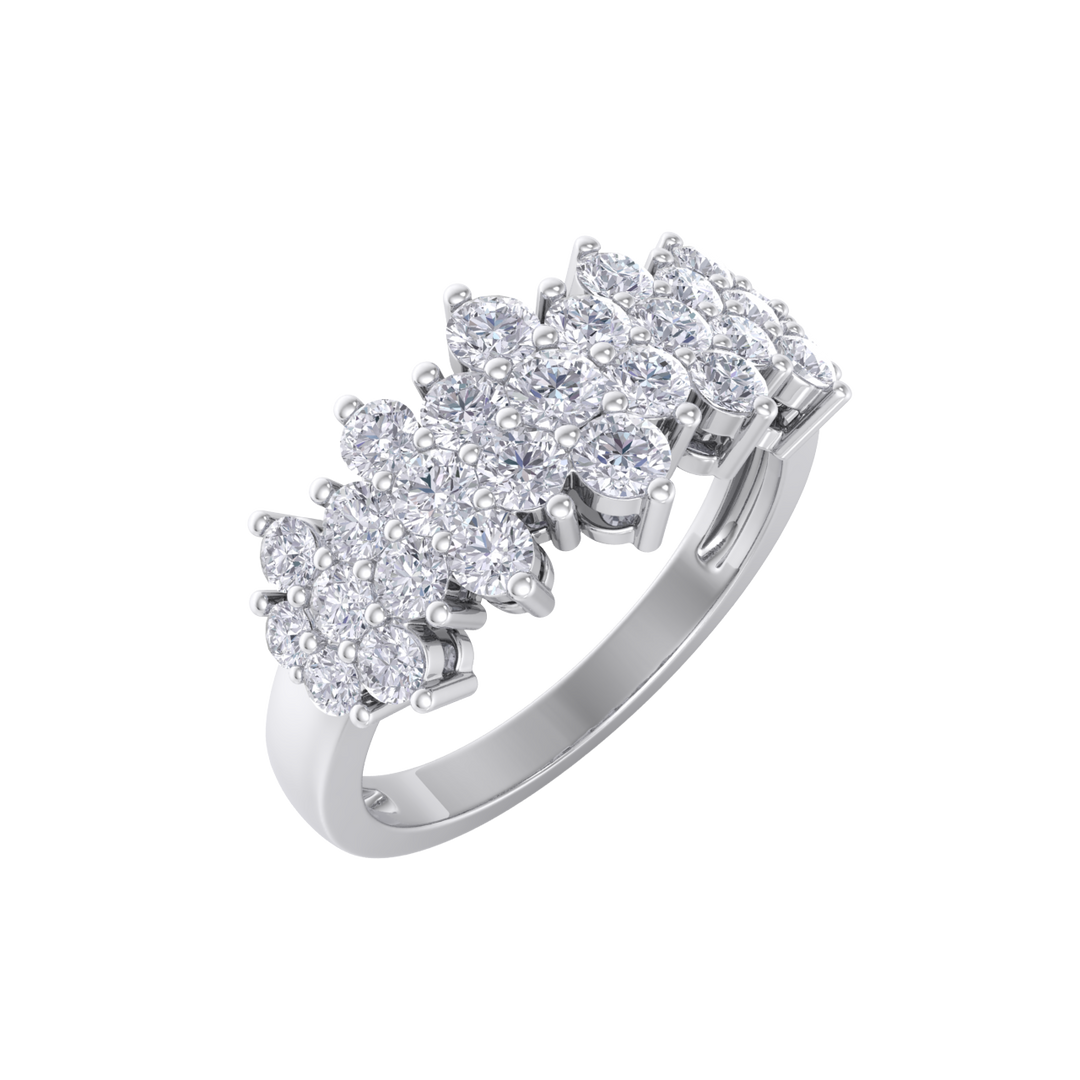 Beautiful ring in yellow gold with white diamonds of 1.16 ct in weight