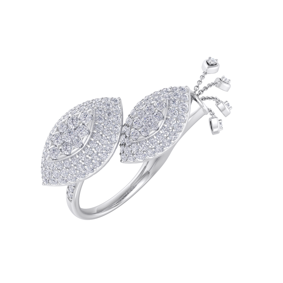Diamond ring in white gold with white diamonds of 1.73 ct in weight
