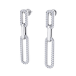 Load image into Gallery viewer, Diamond chain link earrings in yellow gold with white diamonds of 0.40 ct in weight
