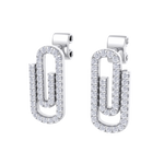 Load image into Gallery viewer, Diamond link earrings in white gold with white diamonds of 0.33 ct in weight

