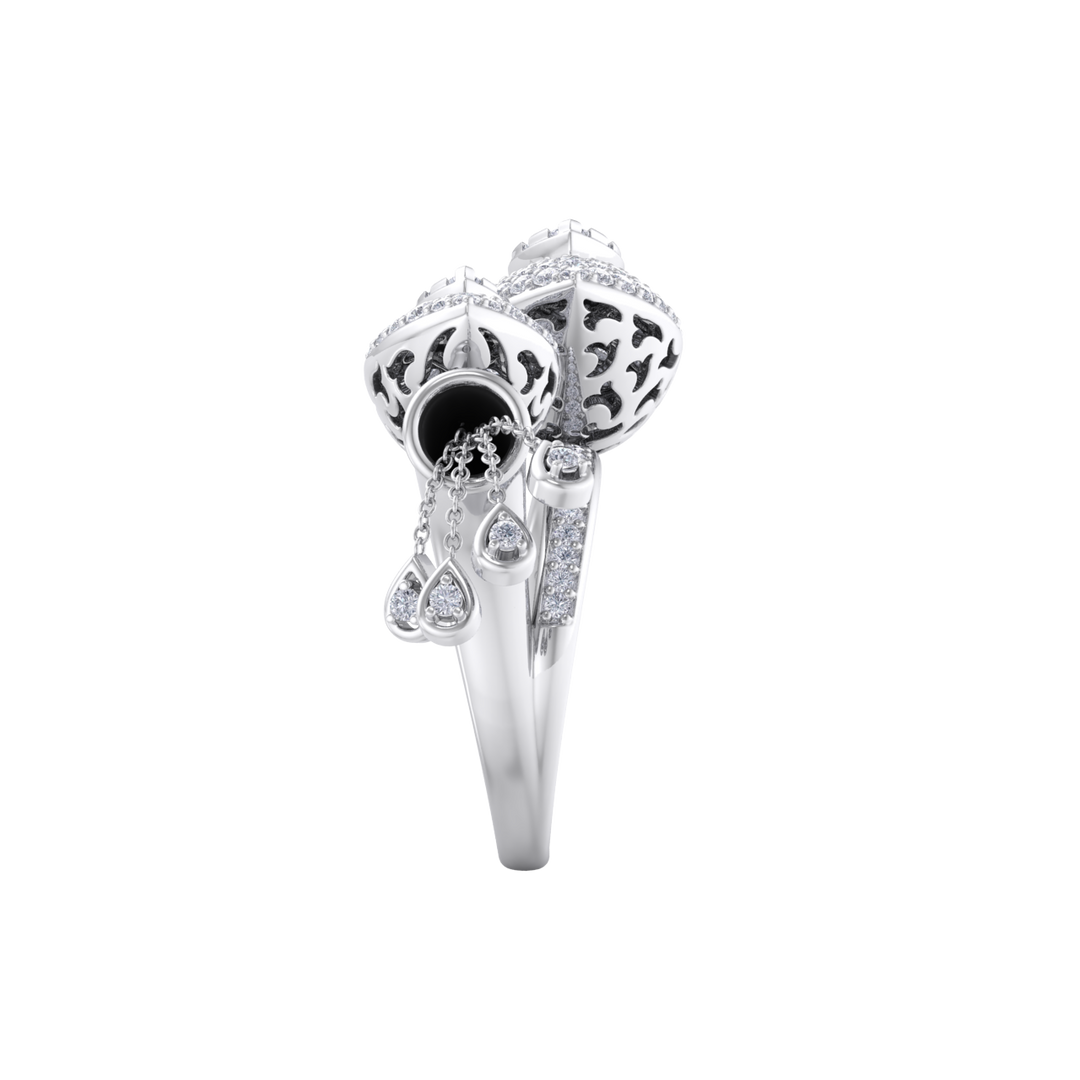 Diamond ring in white gold with white diamonds of 1.73 ct in weight