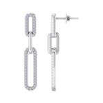 Load image into Gallery viewer, Diamond chain link earrings in white gold with white diamonds of 0.40 ct in weight
