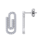 Load image into Gallery viewer, Diamond link earrings in white gold with white diamonds of 0.33 ct in weight
