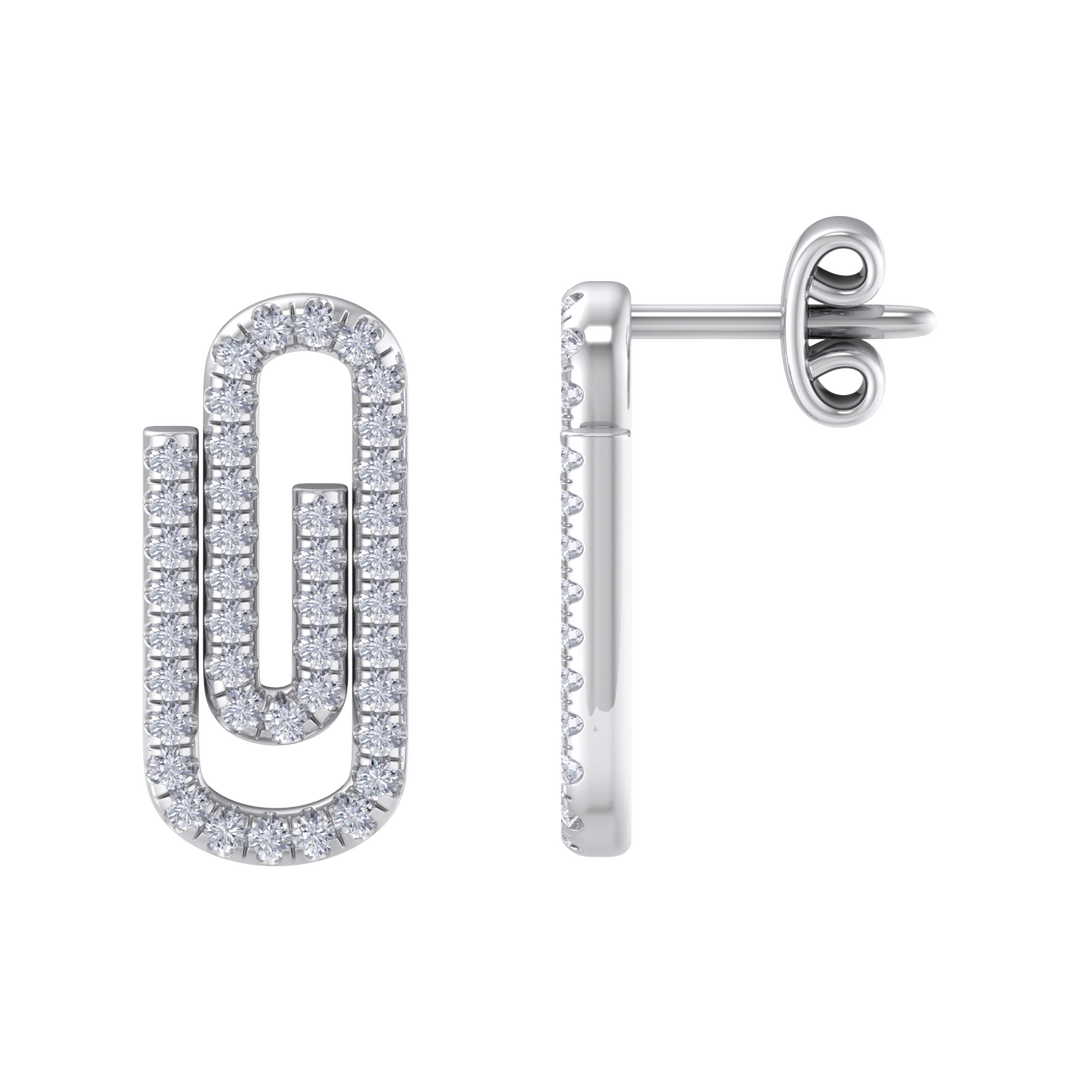 Diamond link earrings in white gold with white diamonds of 0.33 ct in weight
