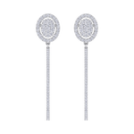 Load image into Gallery viewer, Dangle hoop earrings in rose gold with white diamonds of 1.75 ct in weight

