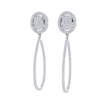 Load image into Gallery viewer, Dangle hoop earrings in rose gold with white diamonds of 1.75 ct in weight

