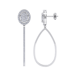 Load image into Gallery viewer, Dangle hoop earrings in rose gold with white diamonds of 1.75 ct in weight
